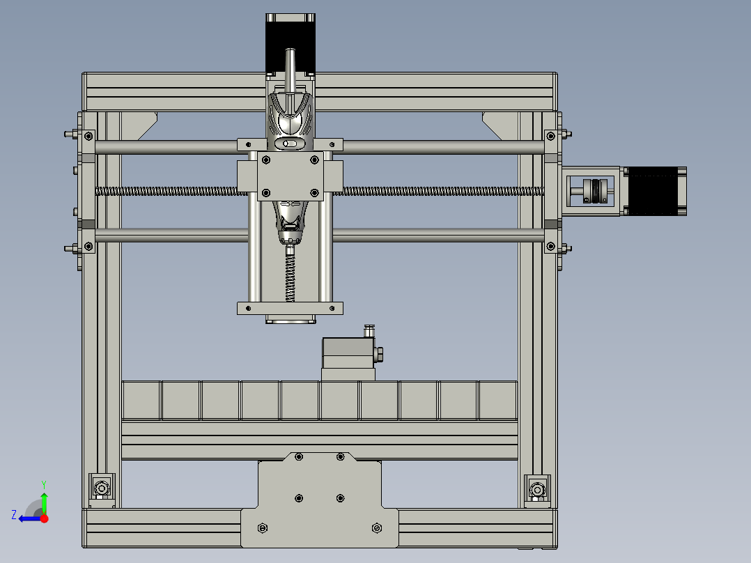 简易雕刻机模型右视图