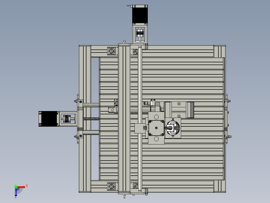 简易雕刻机模型俯视图