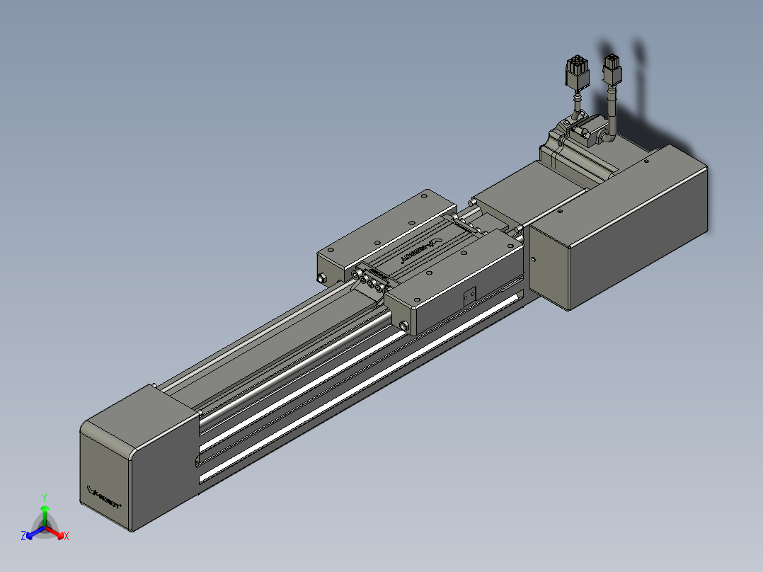 威洛博直线电机模组EB6-L70-S200-BR-P40-MS3正等轴测图