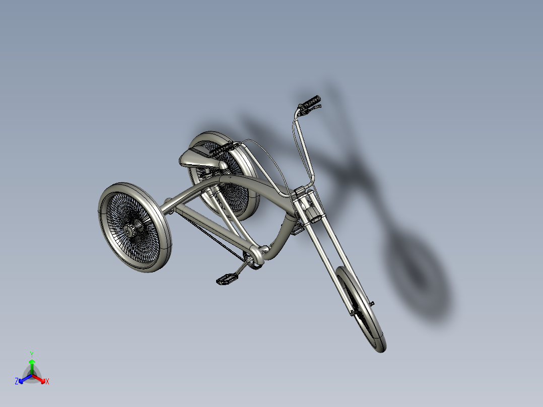 24---三轮<span style='color: red'>自行车</span>step三维图纸模型设计图纸