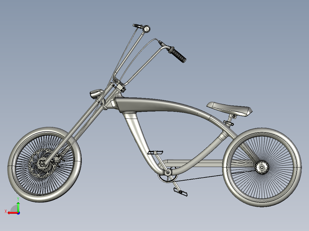 24---三轮自行车step三维图纸模型设计图纸后视图