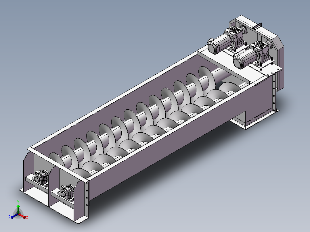 B15_螺旋输送机3D正等轴测图