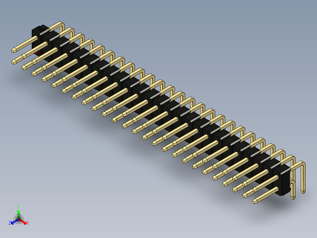 彩色公排针 100mil 2.54mm 系列-DS1022_black_2x25p_100mil_TypeD_rev1.0