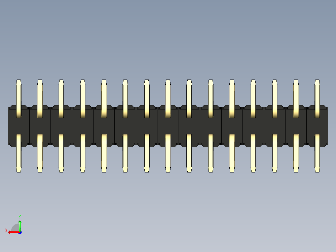 彩色公排针 100mil 2.54mm 系列-DS1022_black_30p_100mil_TypeSMT_rev1.0后视图