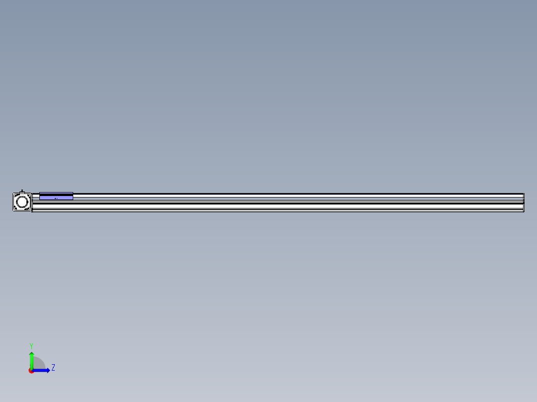 同步带滑台-半封闭B17-L100-S2100-L-P75-D3-N3左视图
