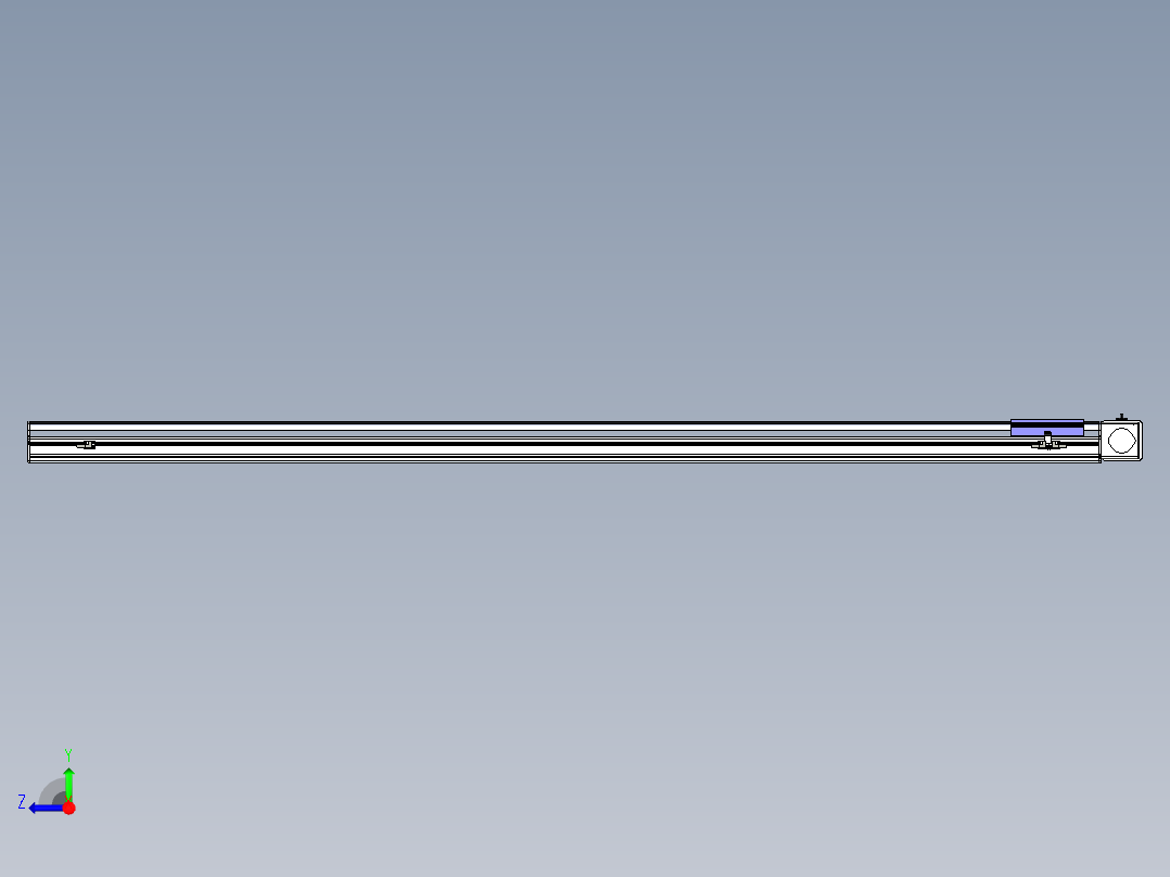 同步带滑台-半封闭B17-L100-S2100-L-P75-D3-N3右视图