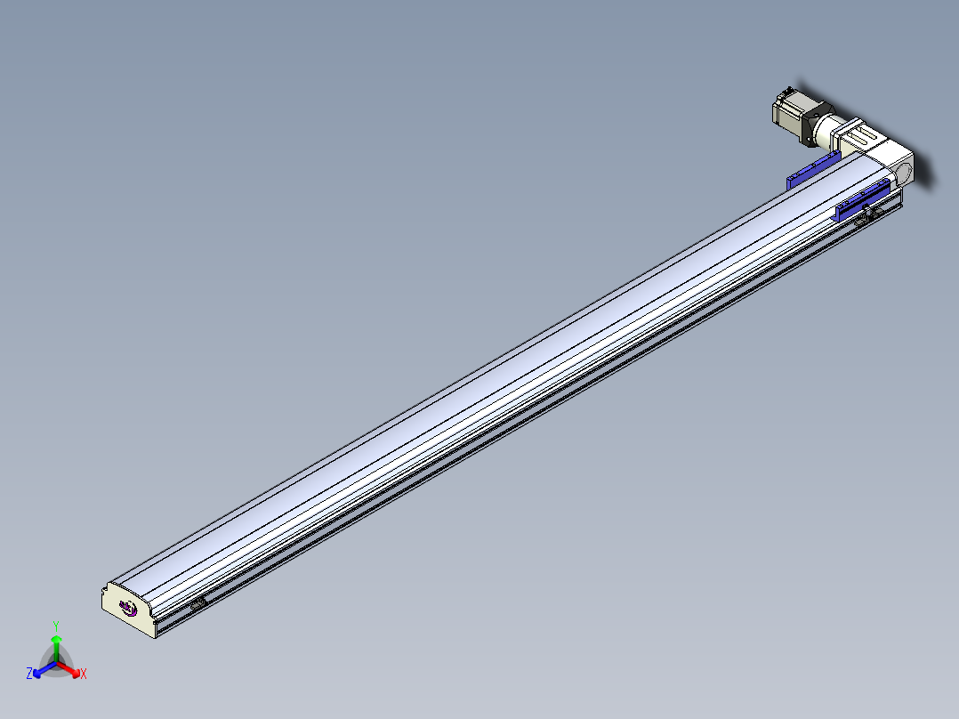 同步带滑台-半封闭B17-L100-S2100-L-P75-D3-N3正等轴测图