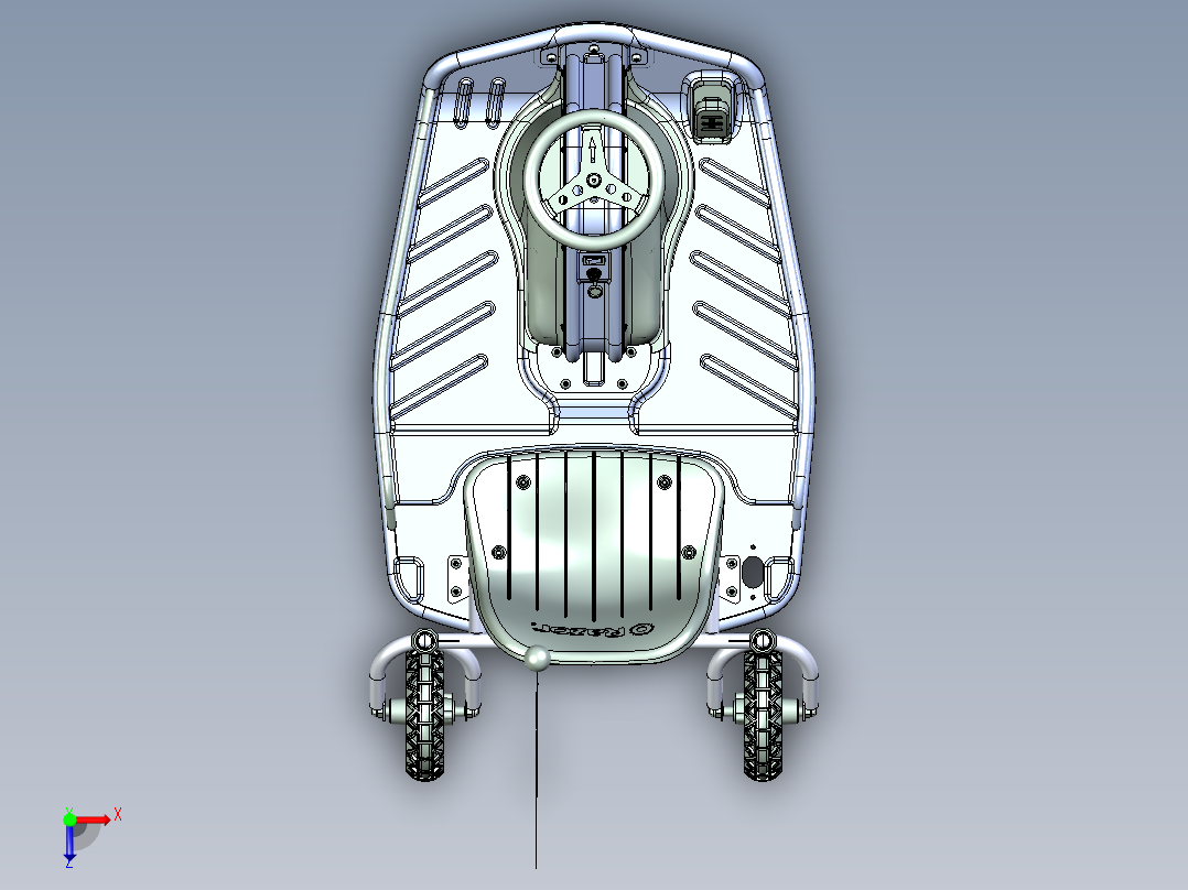 35-美国Razor Crazy Cart终极疯狂漂移儿童卡丁车图纸俯视图