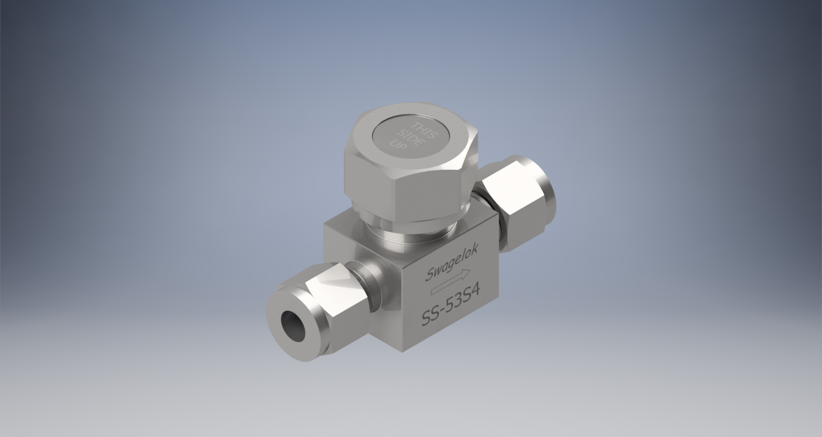 不锈钢升降式止回阀，0.30 Cv，1-4英寸。世伟洛克卡套管接头