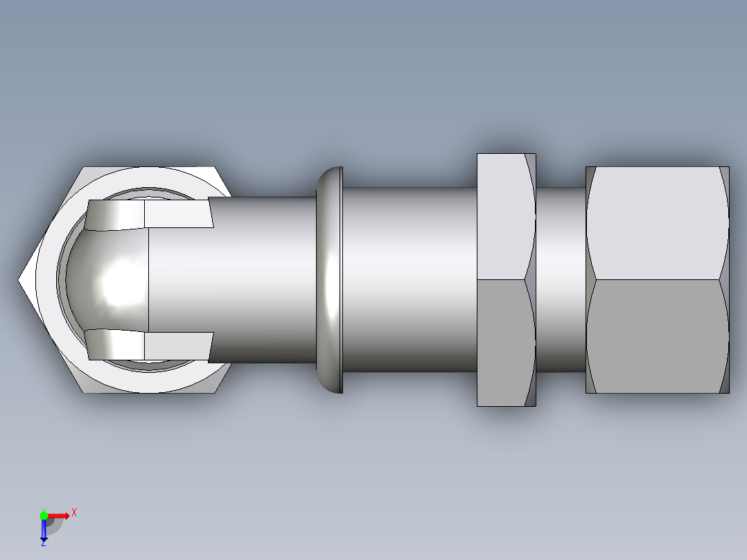 卡套式工业通用硬管接头EO_Bulkhead_elbow_WSV15L71俯视图