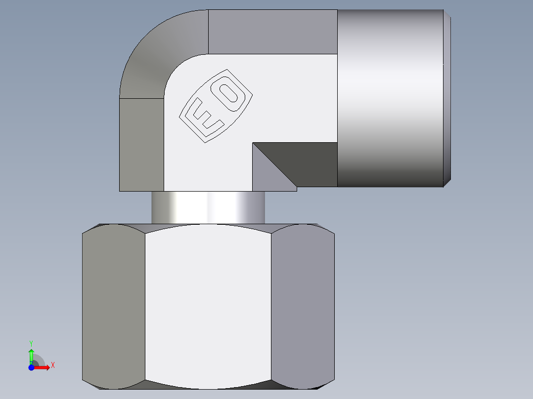 卡套式工业通用硬管接头EO_Standpipe_elbow_EVW14SOMDCF前视图