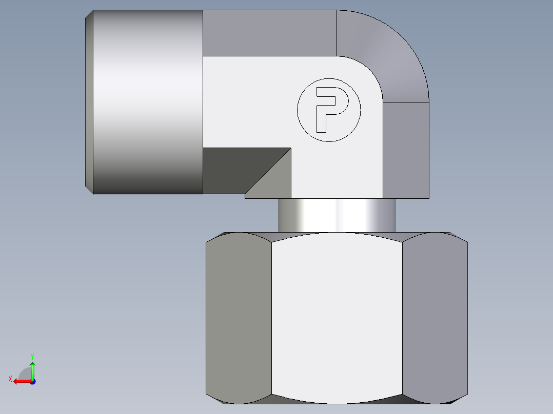 卡套式工业通用硬管接头EO_Standpipe_elbow_EVW14SOMDCF后视图