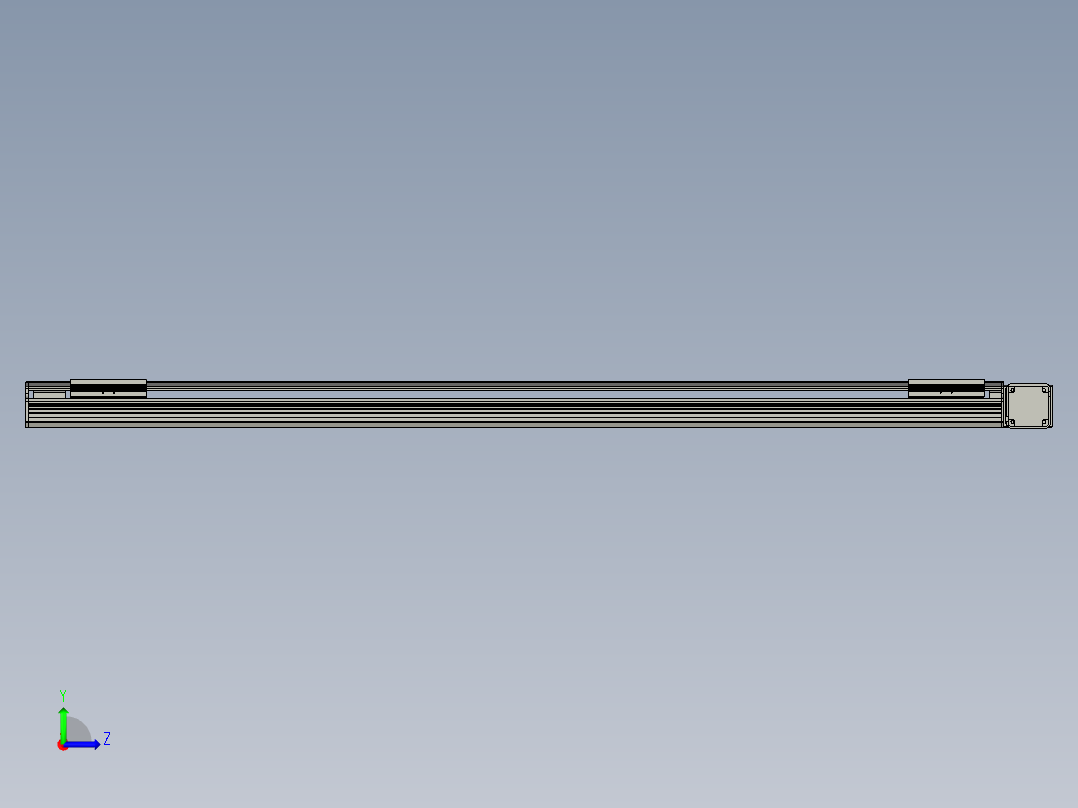 直线模组LHB17-L40-S1650-R(B)设计图纸左视图