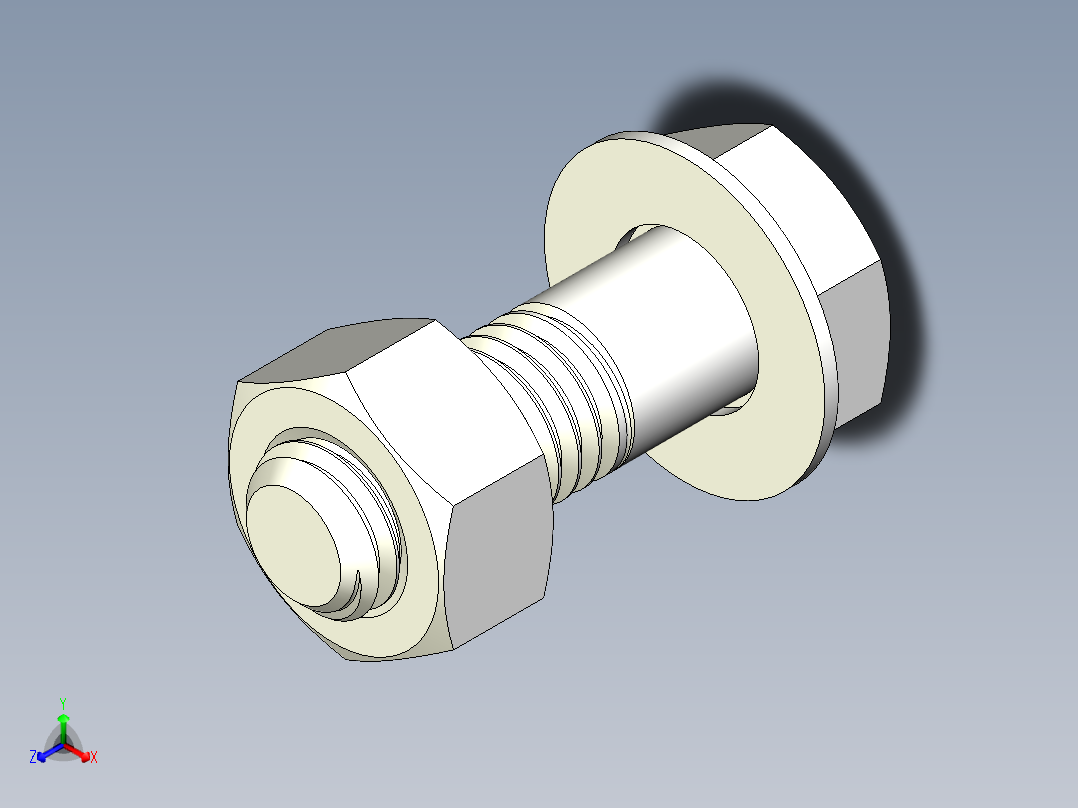 螺栓和螺母-M10 X 1.5正等轴测图