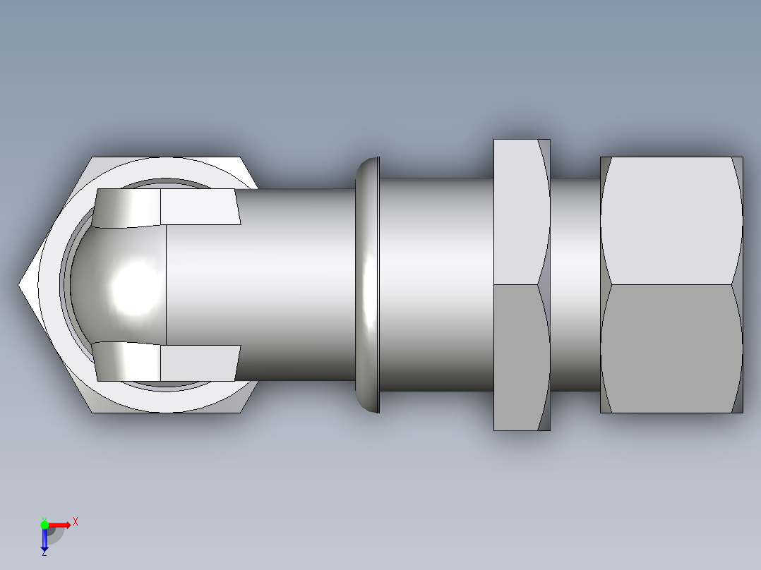 卡套式工业通用硬管接头EO_Bulkhead_elbow_WSV22LCF俯视图