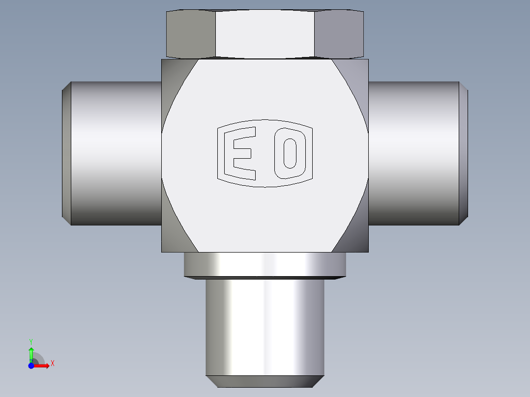 卡套式工业通用硬管接头EO_High_pressure_banjo_tee_TH10LROMD71前视图