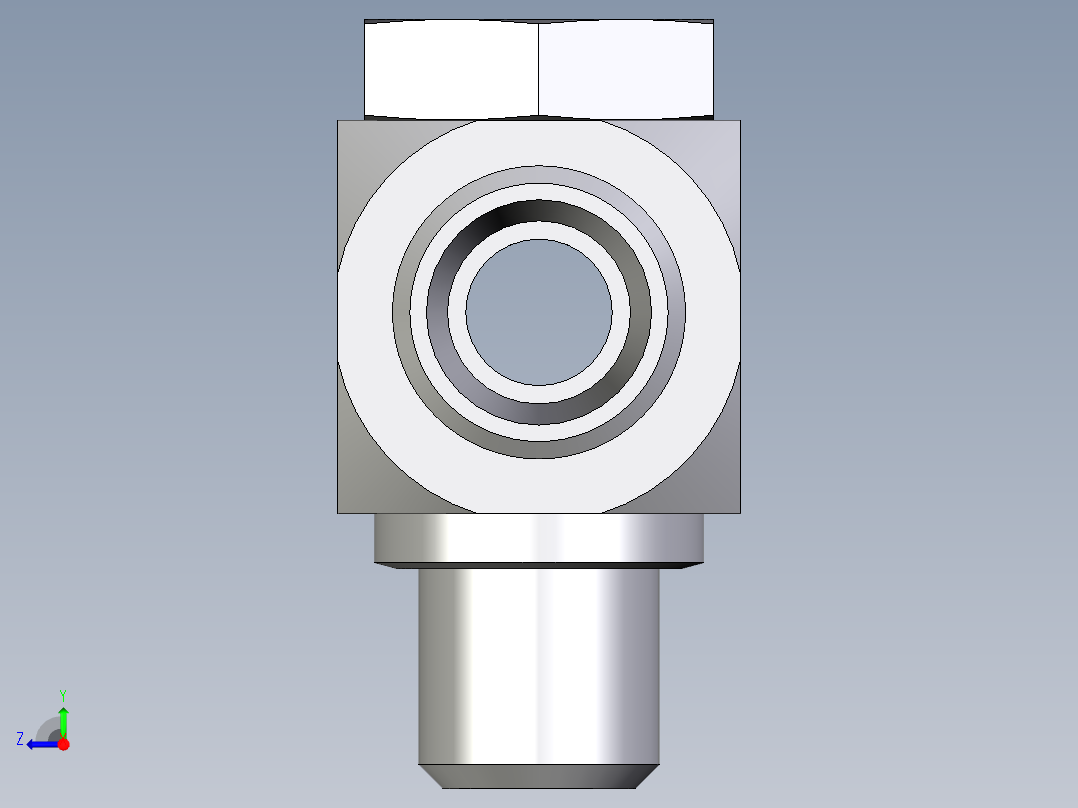 卡套式工业通用硬管接头EO_High_pressure_banjo_tee_TH10LROMD71右视图