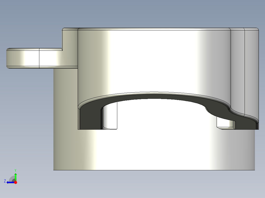 管道手动球阀-水管开关阀-手动阀门User Library-Flange C300DN100_DN80~100.Gland右视图