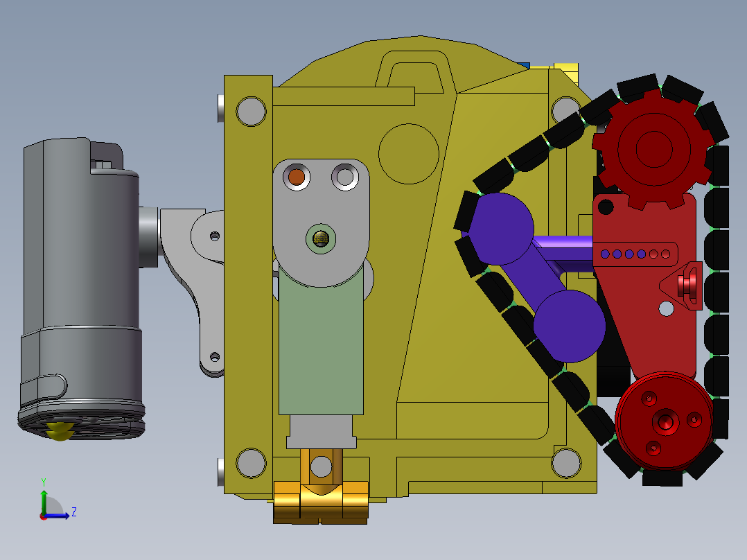 瓦力履带机器人sw18可编辑左视图