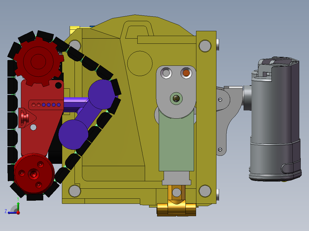 瓦力履带机器人sw18可编辑右视图