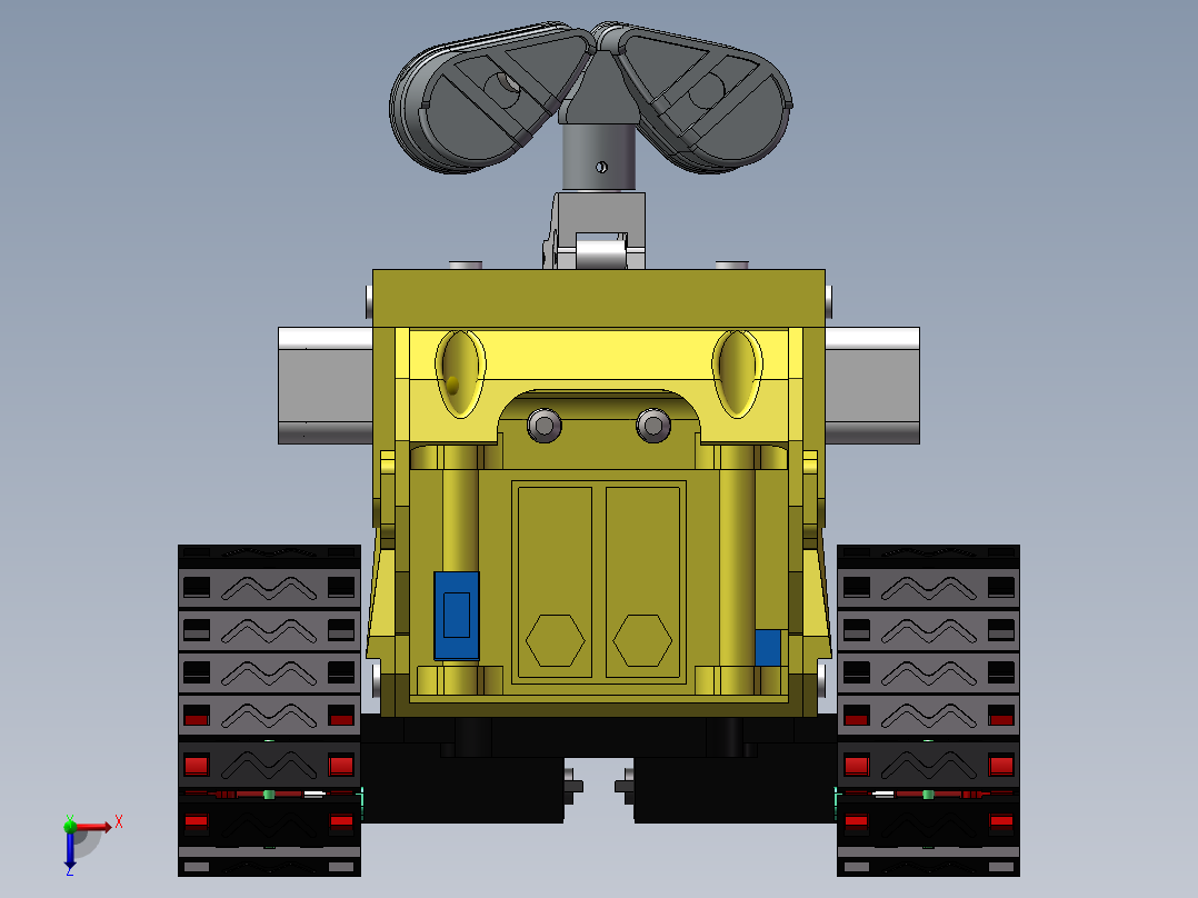 瓦力履带机器人sw18可编辑俯视图