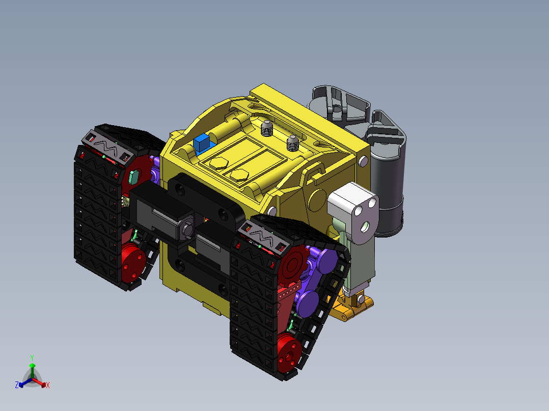 瓦力履带机器人sw18可编辑正等轴测图