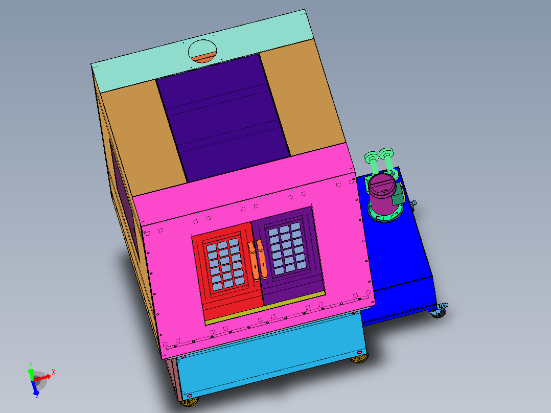 CNC数控磨床钣金外壳3d图纸 数控<span style='color: red'>机床</span>钣金外壳3d图纸三维模型