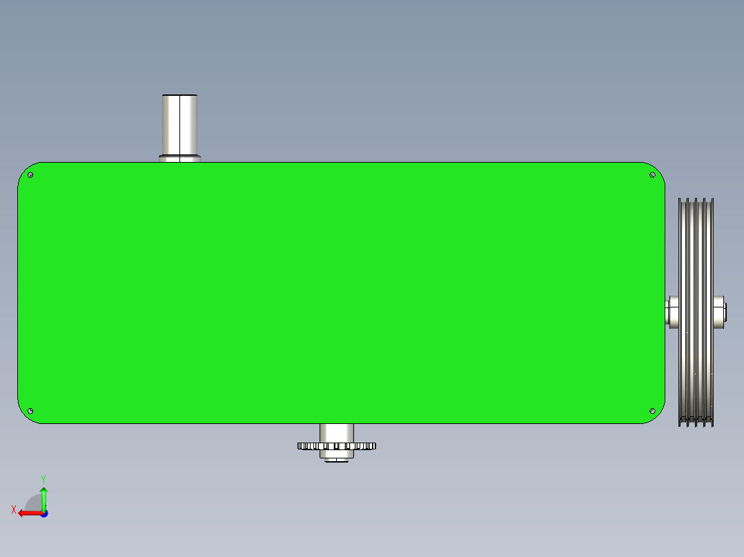 多级齿轮减速器3D图纸 CATIA设计后视图
