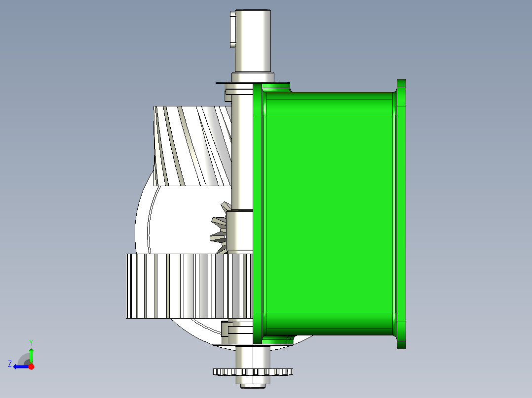 多级齿轮减速器3D图纸 CATIA设计右视图
