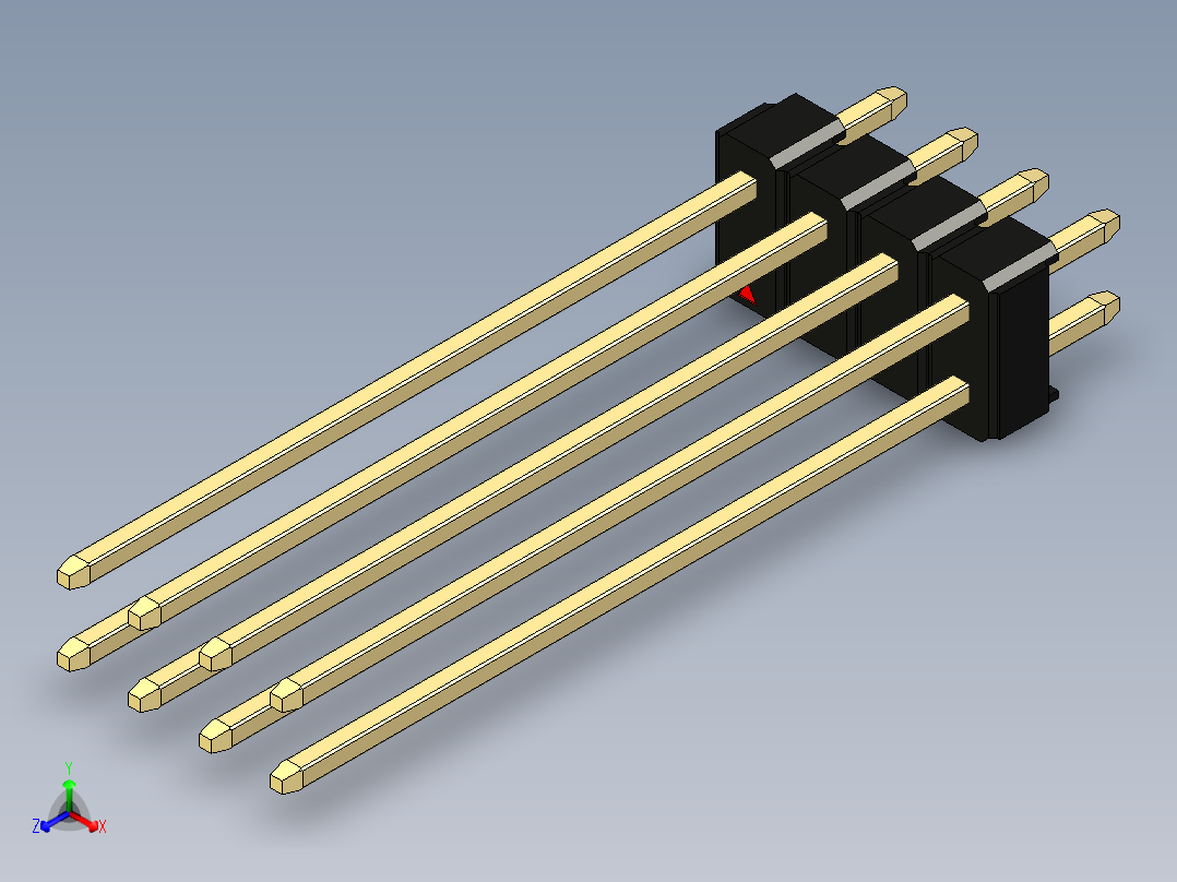 彩色公头100mil（2.54mm）系列-DS1021_black_2x04p_100mil_Type43_rev1.0