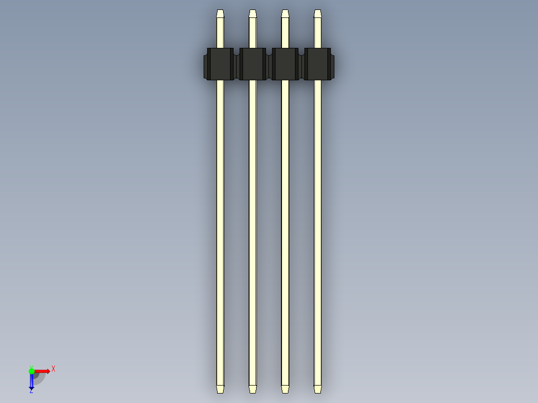 彩色公头100mil（2.54mm）系列-DS1021_black_2x04p_100mil_Type43_rev1.0俯视图