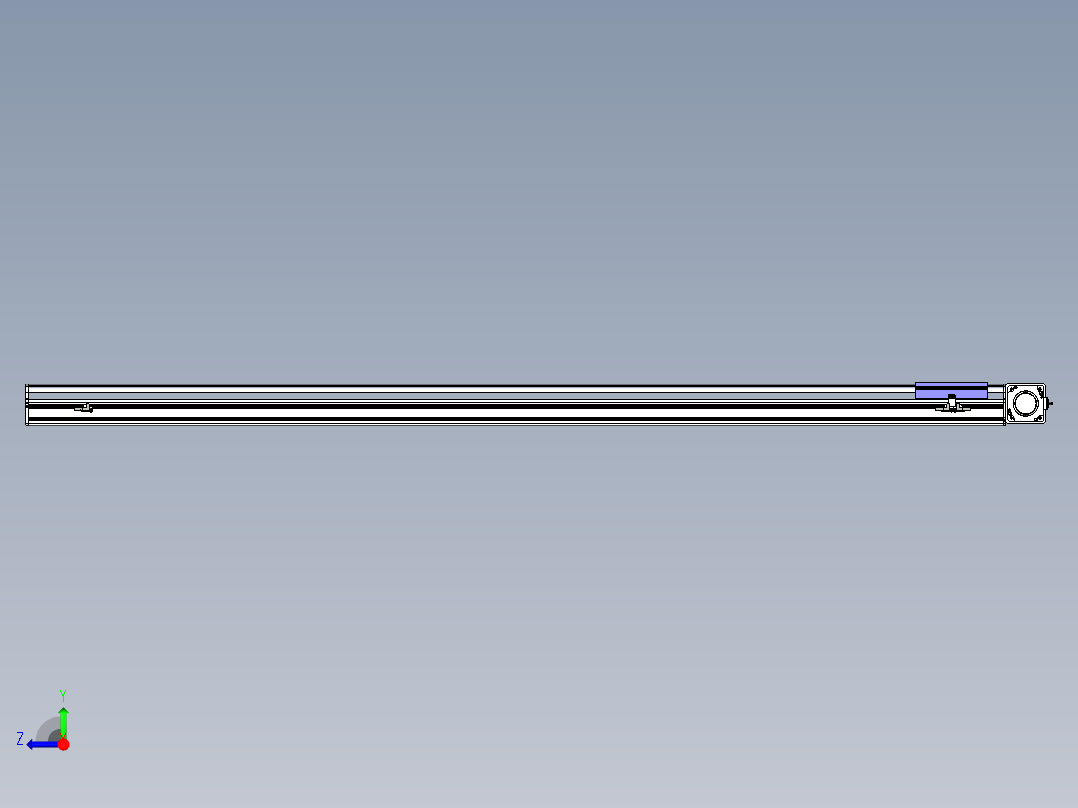 同步带滑台-半封闭B17-L100-S1900-R-P75-D3-N3右视图