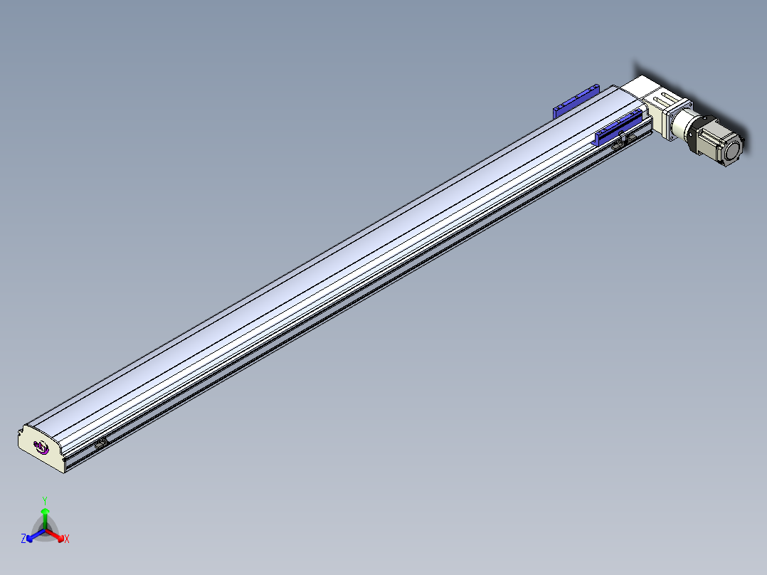 同步带滑台-半封闭B17-L100-S1900-R-P75-D3-N3正等轴测图