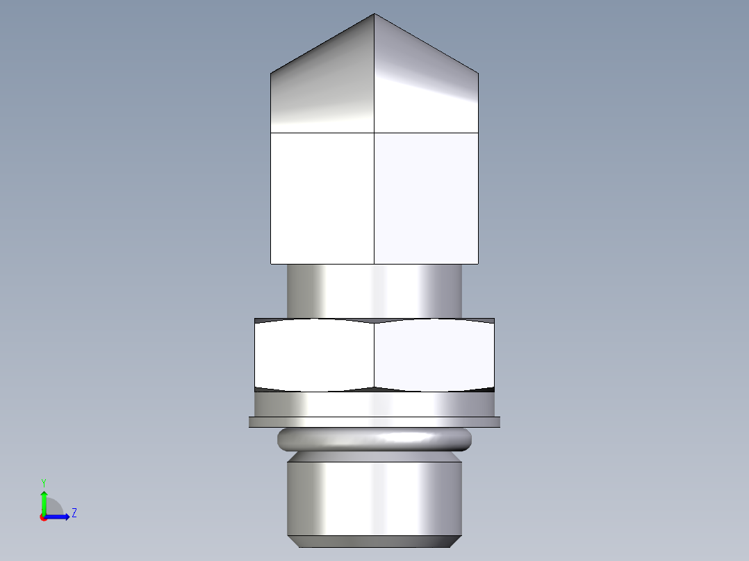 卡套式工业通用硬管接头EO_Adjustable_Locknut_elbow_WEE10SMOROMDCF左视图
