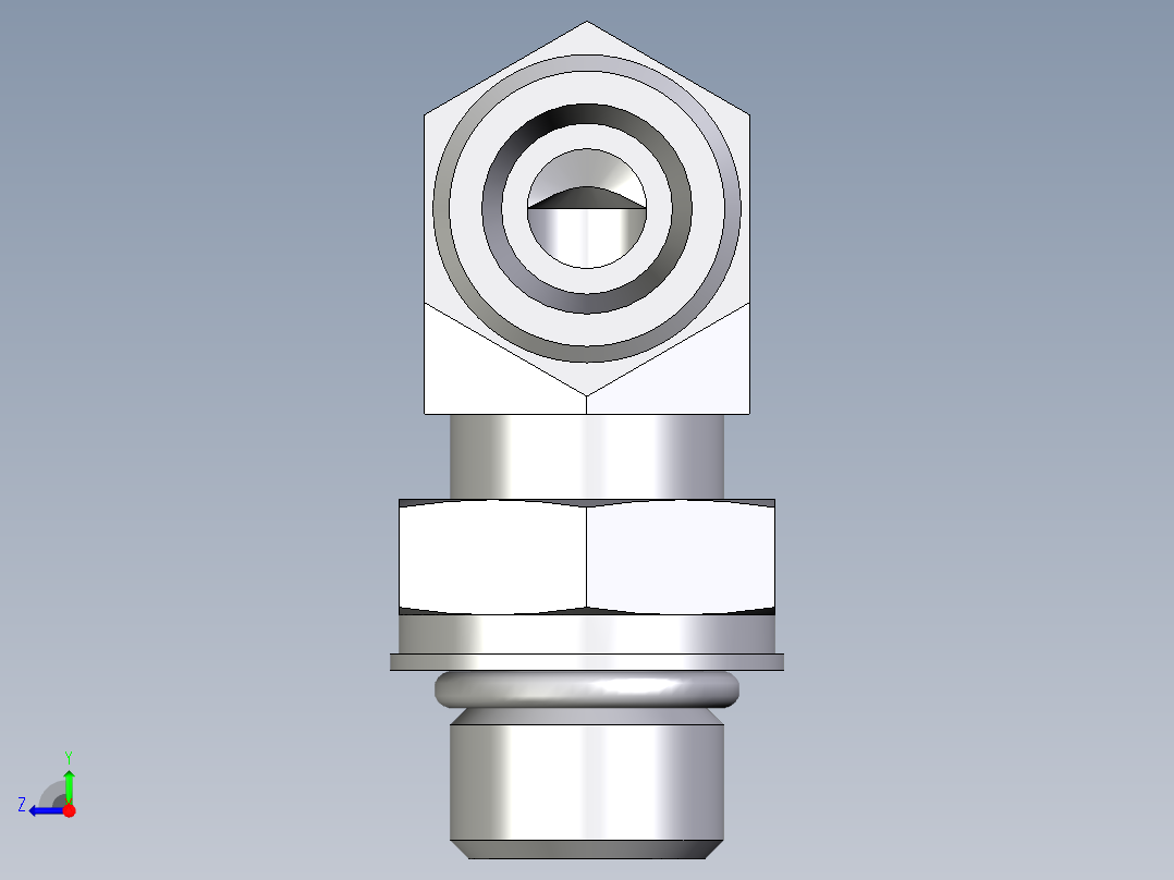 卡套式工业通用硬管接头EO_Adjustable_Locknut_elbow_WEE10SMOROMDCF右视图