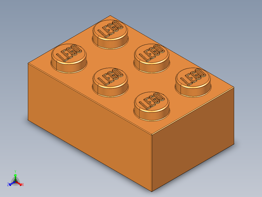 乐高套装 4421基本积木-4153826 - 3002 Bright Orange Brick 2 x 3.STEP正等轴测图
