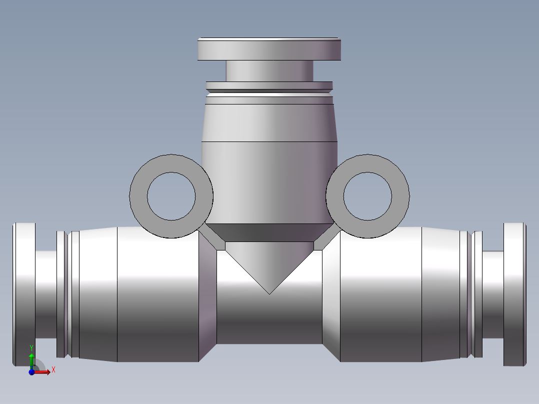 气动接头-T型三通APE4(4厘)前视图