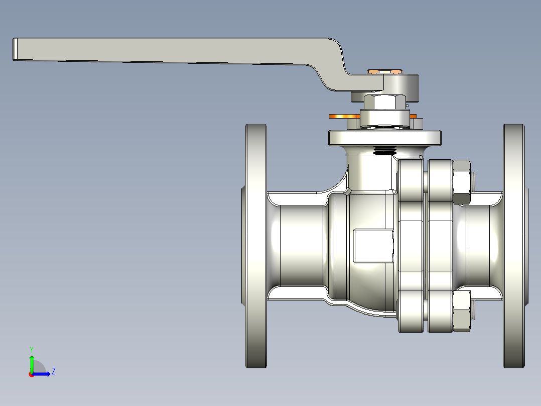 管道手动球阀-水管开关阀-手动阀门User Library-MD52C150DN25-2左视图