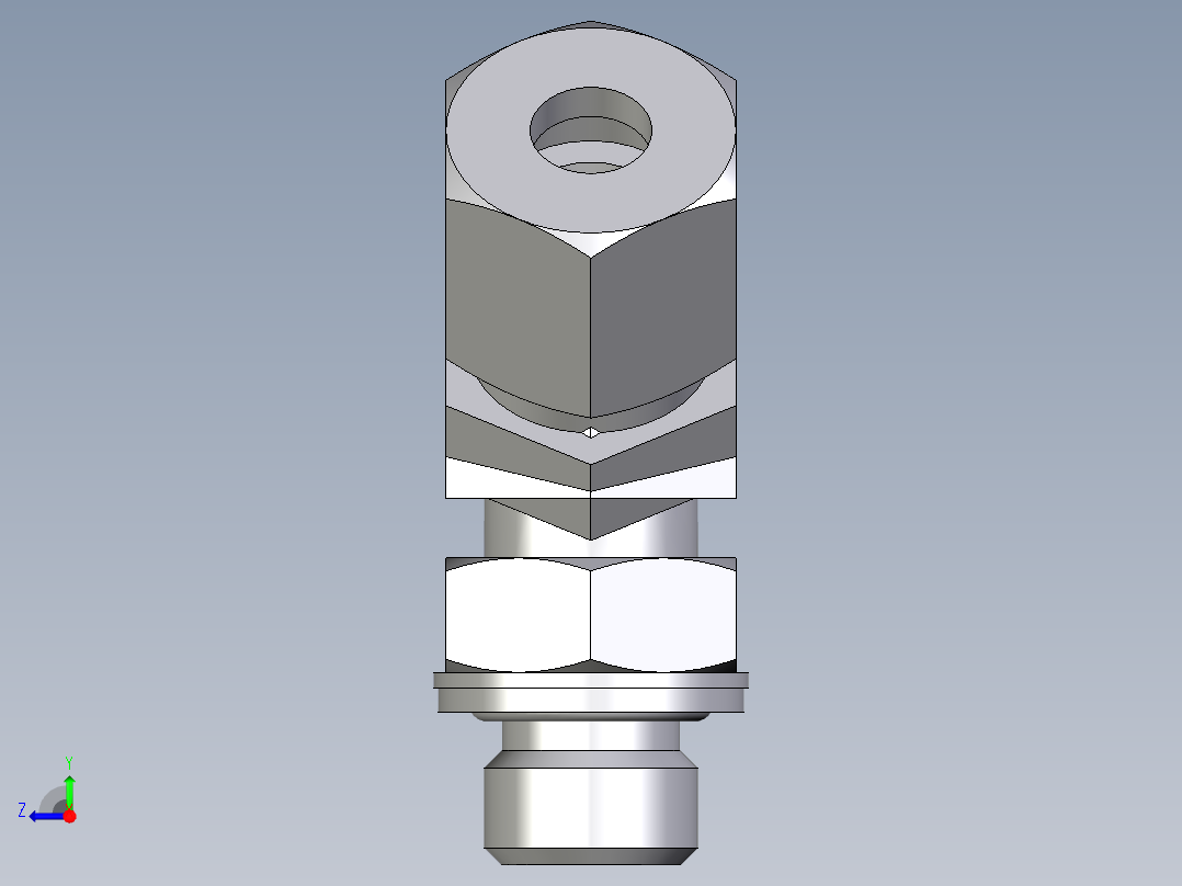 卡套式工业通用硬管接头EO_Adjustable_locknut_45_deg_elbow_VEE08SMCF右视图