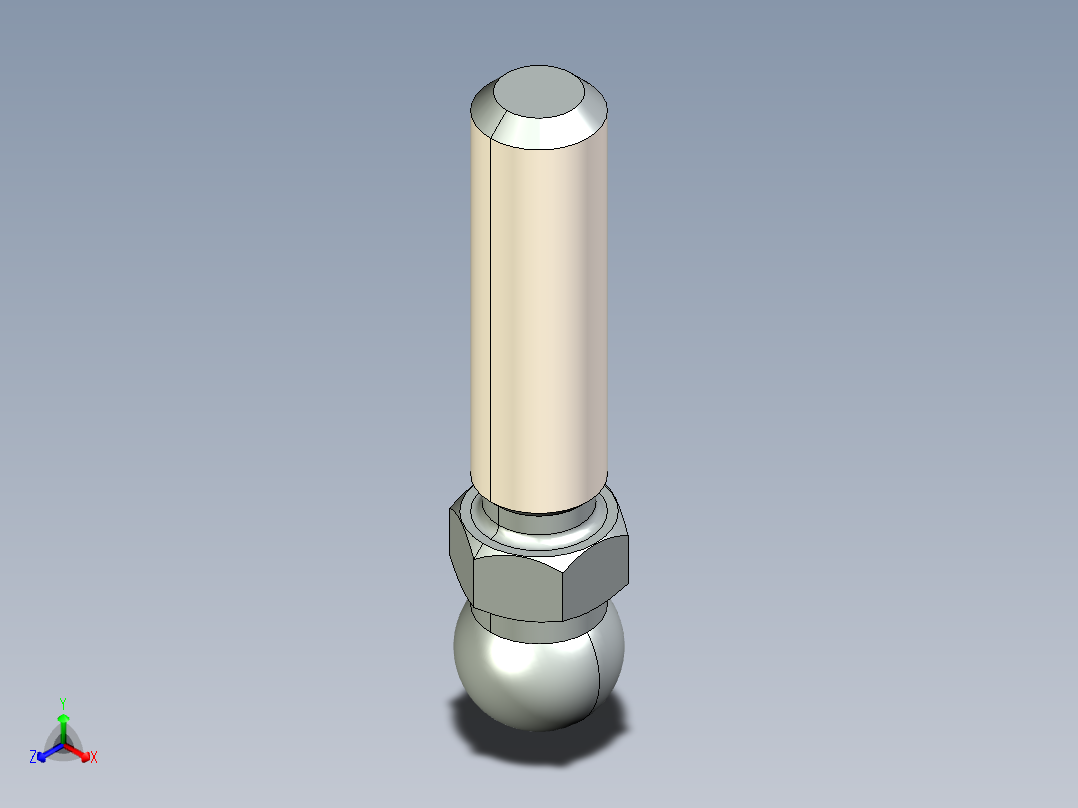 型材-KJN M12X45 THREADED ROD 098DM12045M正等轴测图