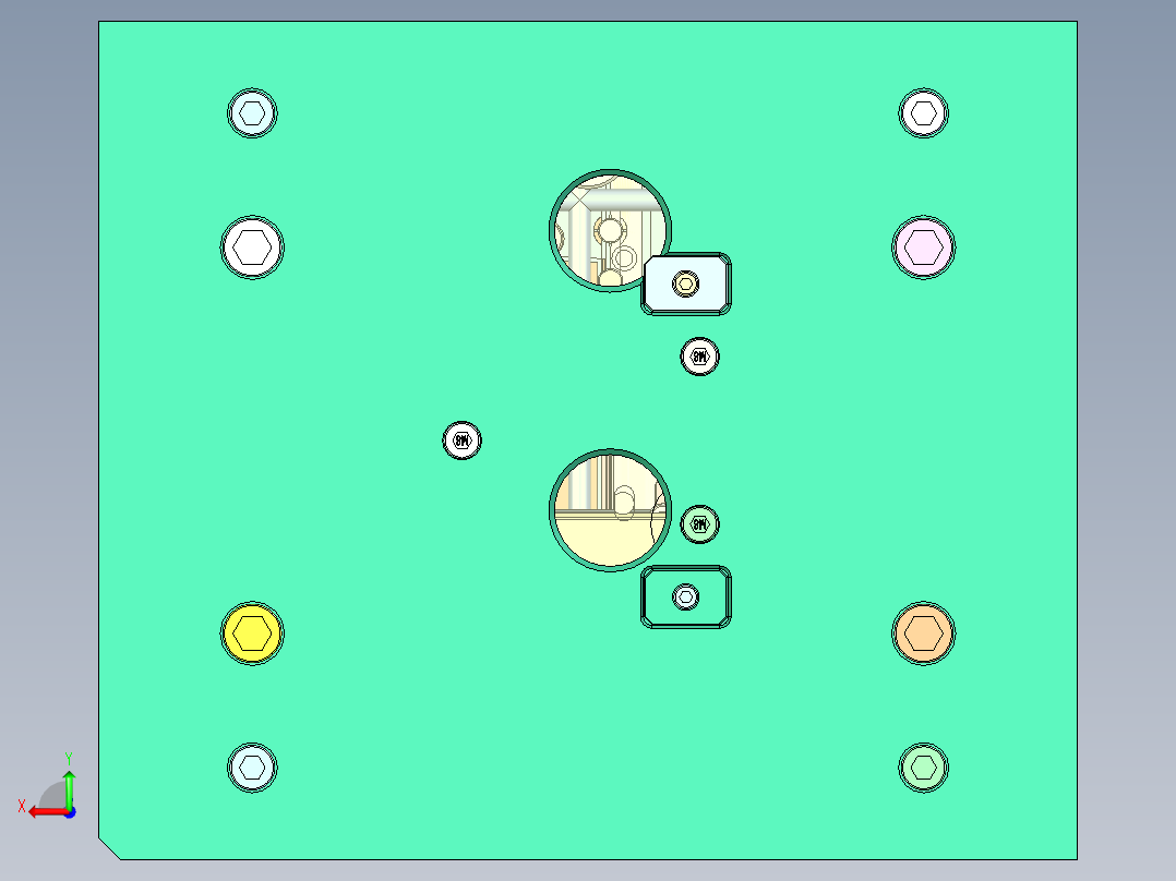 出钞机票口下盖（滑块带滑块抽芯）后视图
