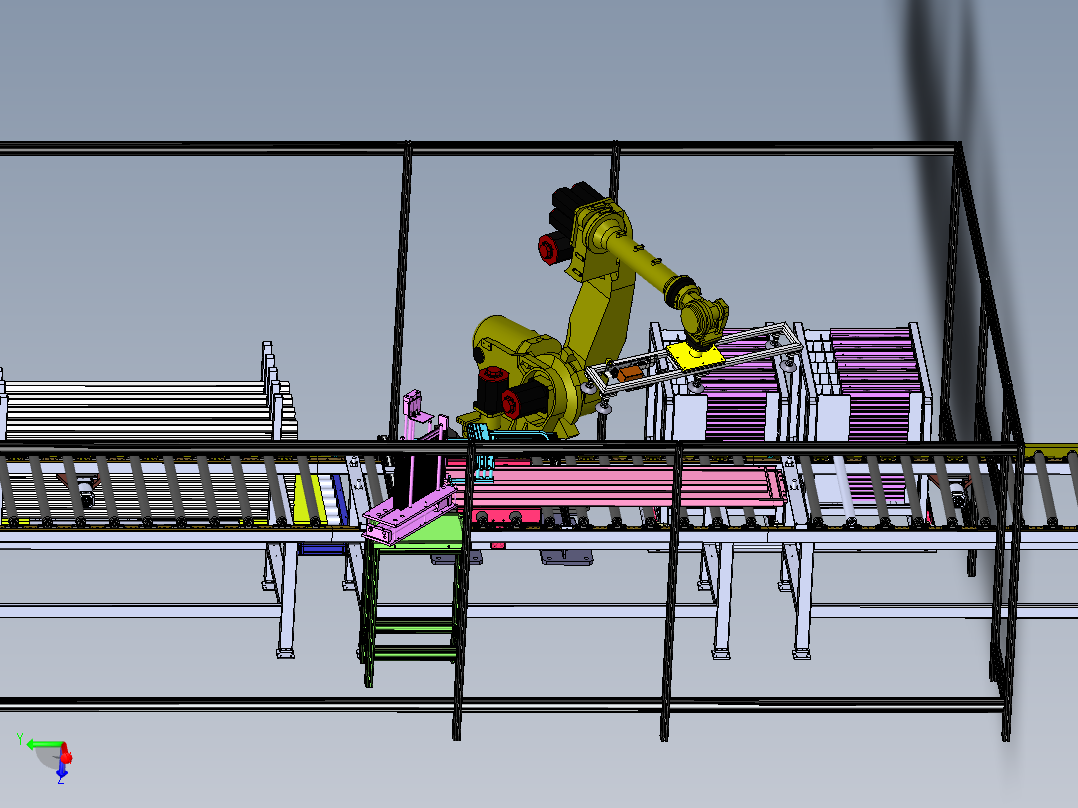 门板加强筋封头自动放料工作站sw19可编辑