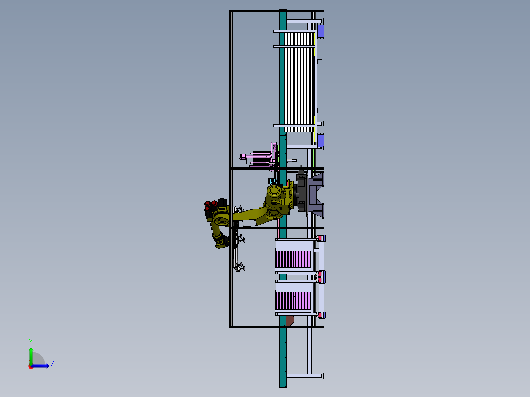 门板加强筋封头自动放料工作站sw19可编辑左视图