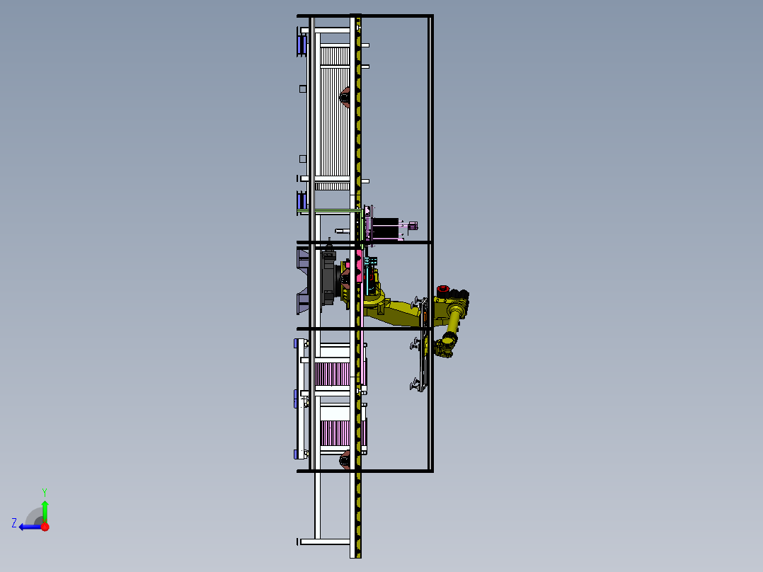 门板加强筋封头自动放料工作站sw19可编辑右视图