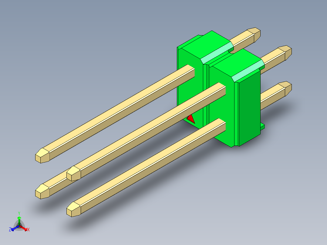 彩色公头100mil（2.54mm）系列-DS1021_green_2x02p_100mil_Type5_rev1.0