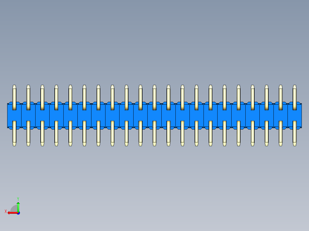彩色公排针 100mil 2.54mm 系列-DS1022_blue_42p_100mil_TypeSMT_rev1.0后视图