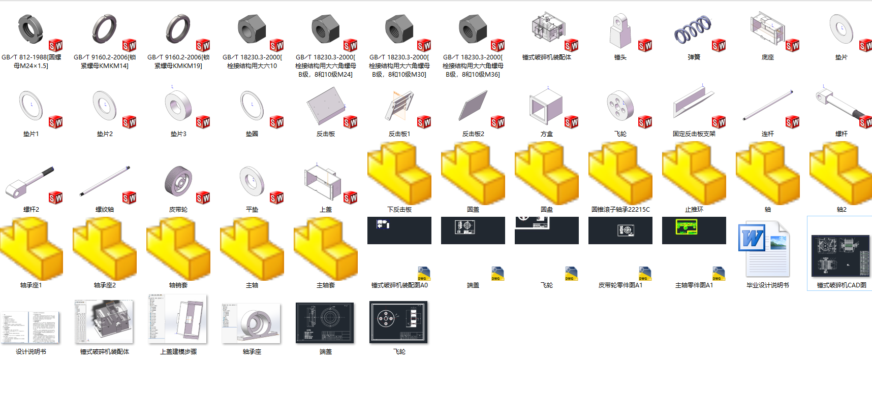 800X800锤式破碎机的设计含三维二维说明书