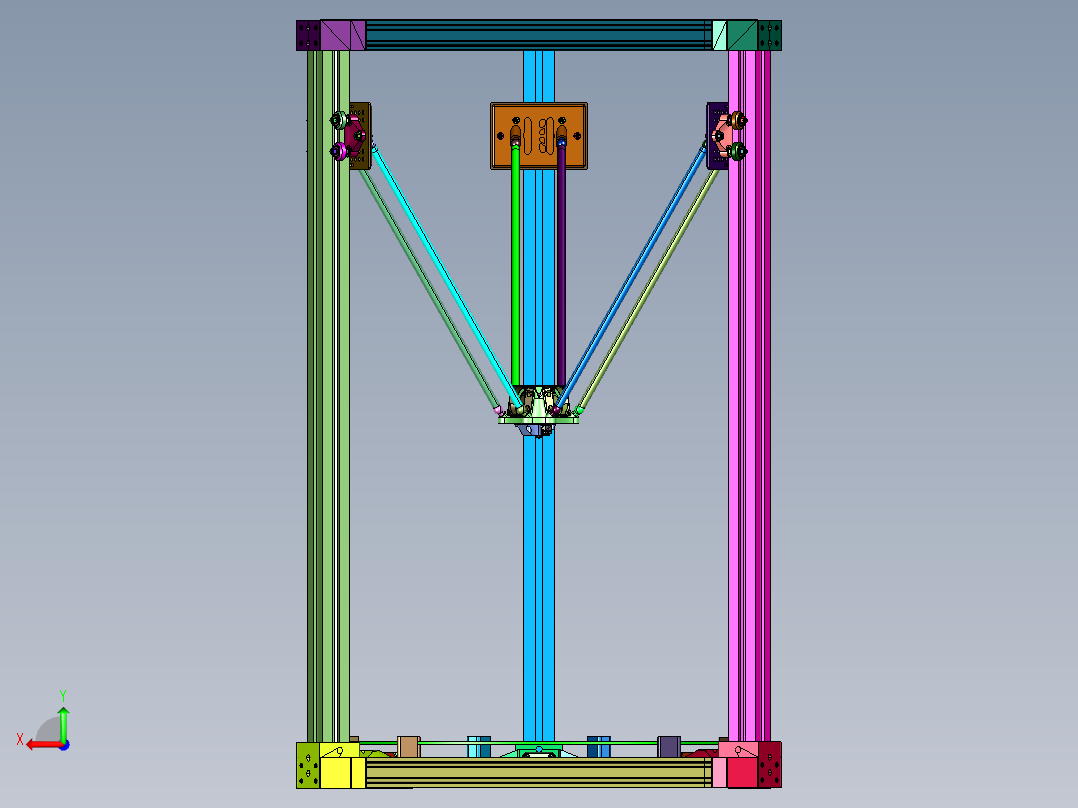 高精度单喷并联臂3D打印机后视图