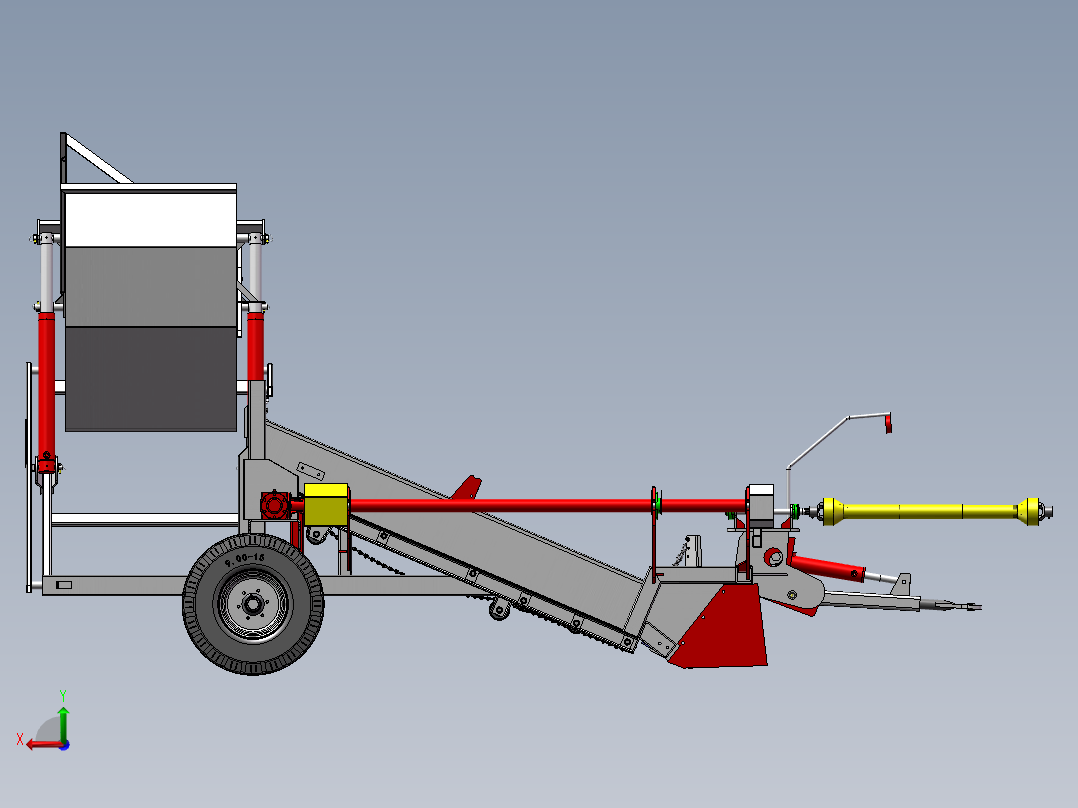 农田石头捡拾机SPG-SD1总装后视图
