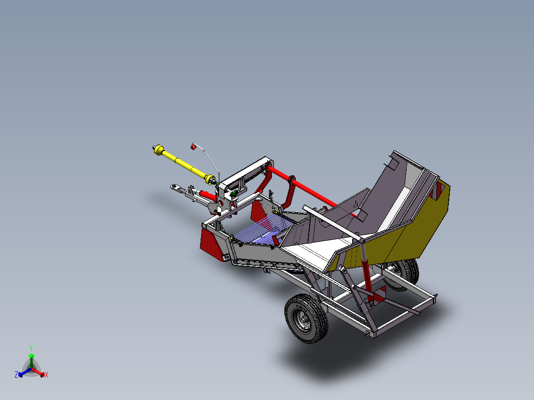 农田石头捡拾机SPG-SD1总装正等轴测图